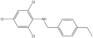 2,4,6-trichloro-N-[(4-ethylphenyl)methyl]aniline,,结构式