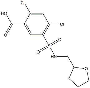2,4-dichloro-5-[(oxolan-2-ylmethyl)sulfamoyl]benzoic acid 化学構造式