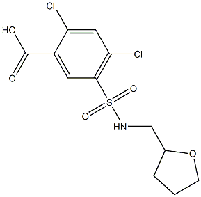 2,4-dichloro-5-[(oxolan-2-ylmethyl)sulfamoyl]benzoic acid,,结构式