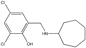 2,4-dichloro-6-[(cycloheptylamino)methyl]phenol,,结构式