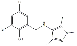 2,4-dichloro-6-{[(1,3,5-trimethyl-1H-pyrazol-4-yl)amino]methyl}phenol Structure
