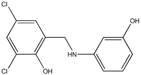 2,4-dichloro-6-{[(3-hydroxyphenyl)amino]methyl}phenol 结构式