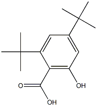 2,4-di-tert-butyl-6-hydroxybenzoic acid,,结构式