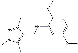 2,5-dimethoxy-N-[(1,3,5-trimethyl-1H-pyrazol-4-yl)methyl]aniline,,结构式