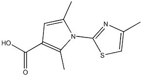 2,5-dimethyl-1-(4-methyl-1,3-thiazol-2-yl)-1H-pyrrole-3-carboxylic acid,,结构式
