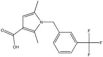 2,5-dimethyl-1-{[3-(trifluoromethyl)phenyl]methyl}-1H-pyrrole-3-carboxylic acid 结构式
