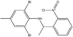 2,6-dibromo-4-methyl-N-[1-(2-nitrophenyl)ethyl]aniline,,结构式