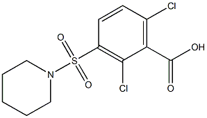 2,6-dichloro-3-(piperidine-1-sulfonyl)benzoic acid Struktur