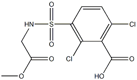 2,6-dichloro-3-[(2-methoxy-2-oxoethyl)sulfamoyl]benzoic acid Structure