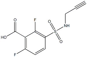 2,6-difluoro-3-(prop-2-yn-1-ylsulfamoyl)benzoic acid,,结构式