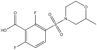 2,6-difluoro-3-[(2-methylmorpholine-4-)sulfonyl]benzoic acid 结构式