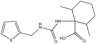 2,6-dimethyl-1-{[(thiophen-2-ylmethyl)carbamoyl]amino}cyclohexane-1-carboxylic acid 结构式