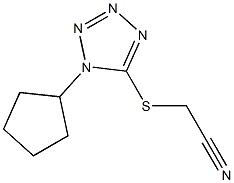 2-[(1-cyclopentyl-1H-1,2,3,4-tetrazol-5-yl)sulfanyl]acetonitrile,,结构式