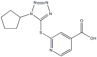 2-[(1-cyclopentyl-1H-1,2,3,4-tetrazol-5-yl)sulfanyl]pyridine-4-carboxylic acid Structure