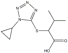 2-[(1-cyclopropyl-1H-1,2,3,4-tetrazol-5-yl)sulfanyl]-3-methylbutanoic acid,,结构式