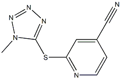 2-[(1-methyl-1H-1,2,3,4-tetrazol-5-yl)sulfanyl]pyridine-4-carbonitrile 化学構造式