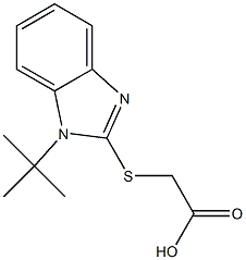 2-[(1-tert-butyl-1H-1,3-benzodiazol-2-yl)sulfanyl]acetic acid,,结构式