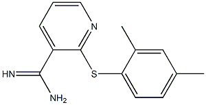 2-[(2,4-dimethylphenyl)sulfanyl]pyridine-3-carboximidamide,,结构式