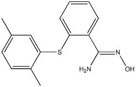 2-[(2,5-dimethylphenyl)sulfanyl]-N'-hydroxybenzene-1-carboximidamide Struktur