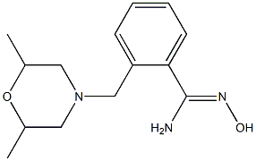 2-[(2,6-dimethylmorpholin-4-yl)methyl]-N'-hydroxybenzenecarboximidamide Struktur