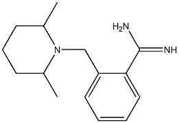 2-[(2,6-dimethylpiperidin-1-yl)methyl]benzenecarboximidamide,,结构式