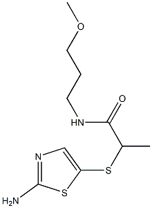 2-[(2-amino-1,3-thiazol-5-yl)sulfanyl]-N-(3-methoxypropyl)propanamide 化学構造式