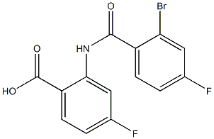 2-[(2-bromo-4-fluorobenzene)amido]-4-fluorobenzoic acid Structure