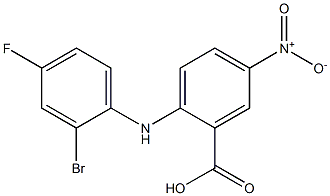 2-[(2-bromo-4-fluorophenyl)amino]-5-nitrobenzoic acid Struktur