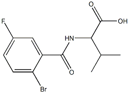 2-[(2-bromo-5-fluorobenzoyl)amino]-3-methylbutanoic acid Struktur