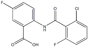 2-[(2-chloro-6-fluorobenzene)amido]-5-fluorobenzoic acid 化学構造式