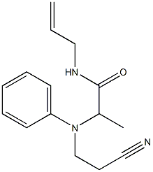 2-[(2-cyanoethyl)(phenyl)amino]-N-(prop-2-en-1-yl)propanamide 结构式