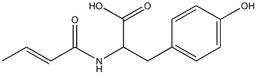 2-[(2E)-but-2-enoylamino]-3-(4-hydroxyphenyl)propanoic acid 结构式