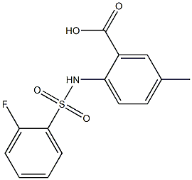 2-[(2-fluorobenzene)sulfonamido]-5-methylbenzoic acid Structure