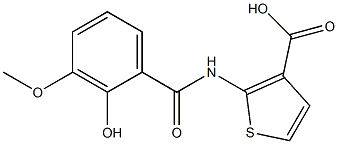 2-[(2-hydroxy-3-methoxybenzene)amido]thiophene-3-carboxylic acid 结构式