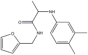 2-[(3,4-dimethylphenyl)amino]-N-(furan-2-ylmethyl)propanamide 化学構造式