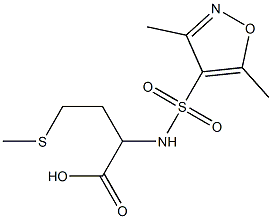 2-[(3,5-dimethyl-1,2-oxazole-4-)sulfonamido]-4-(methylsulfanyl)butanoic acid,,结构式