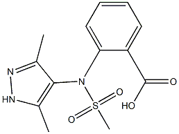 2-[(3,5-dimethyl-1H-pyrazole-4-)(methyl)sulfonamido]benzoic acid Structure