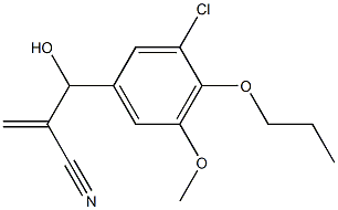 2-[(3-chloro-5-methoxy-4-propoxyphenyl)(hydroxy)methyl]prop-2-enenitrile 化学構造式