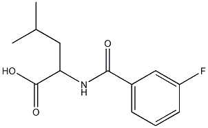 2-[(3-fluorobenzoyl)amino]-4-methylpentanoic acid,,结构式