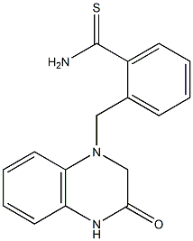 2-[(3-oxo-1,2,3,4-tetrahydroquinoxalin-1-yl)methyl]benzene-1-carbothioamide 化学構造式