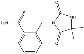 2-[(4,4-dimethyl-2,5-dioxoimidazolidin-1-yl)methyl]benzenecarbothioamide Structure