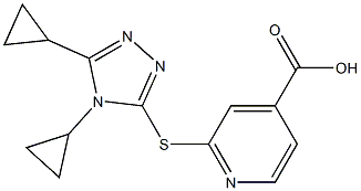 2-[(4,5-dicyclopropyl-4H-1,2,4-triazol-3-yl)sulfanyl]pyridine-4-carboxylic acid Struktur