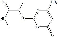 2-[(4-amino-6-oxo-1,6-dihydropyrimidin-2-yl)sulfanyl]-N-methylpropanamide 化学構造式