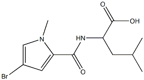 2-[(4-bromo-1-methyl-1H-pyrrol-2-yl)formamido]-4-methylpentanoic acid Struktur