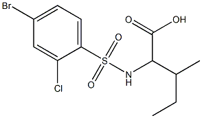 2-[(4-bromo-2-chlorobenzene)sulfonamido]-3-methylpentanoic acid 结构式