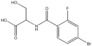 2-[(4-bromo-2-fluorobenzoyl)amino]-3-hydroxypropanoic acid Structure