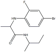 2-[(4-bromo-2-fluorophenyl)amino]-N-(butan-2-yl)propanamide,,结构式