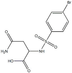 2-[(4-bromobenzene)sulfonamido]-3-carbamoylpropanoic acid 化学構造式