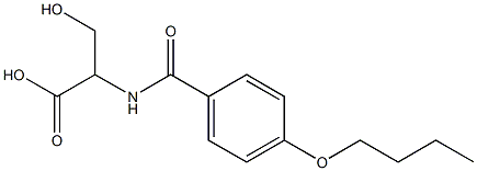 2-[(4-butoxybenzoyl)amino]-3-hydroxypropanoic acid 化学構造式