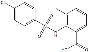 2-[(4-chlorobenzene)sulfonamido]-3-methylbenzoic acid,,结构式